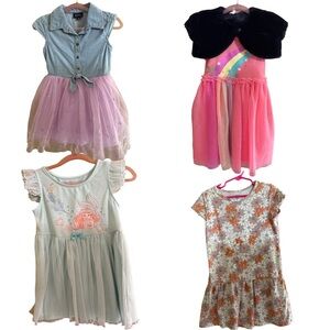 Bundle of girl dresses   Rainbow Design ,little mermaid